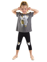 Cat Fellows Girl T-shirt&Leggings Set - Thumbnail