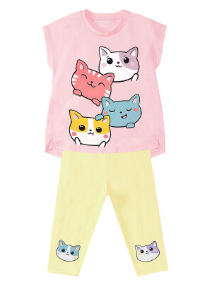 Cat Friends Girl T-shirt&Leggings Set - 3