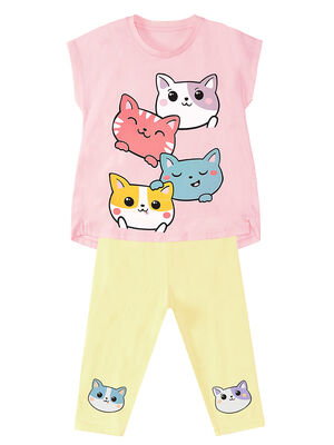 Cat Friends Girl T-shirt&Leggings Set