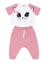 Cat Girl Crop-Top&Baggy Capri Set - 3