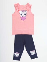 Cat Heart Girl T-shirt&Leggings Set - 2