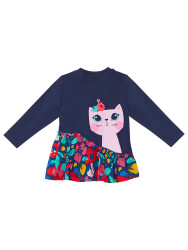 Cat in Flowers Girl T-shirt&Leggings Set - 5