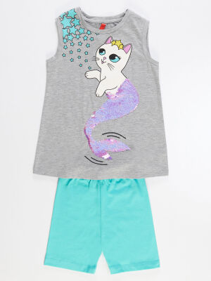 Cat Mermaid Girl T-shirt&Leggings Set - 3