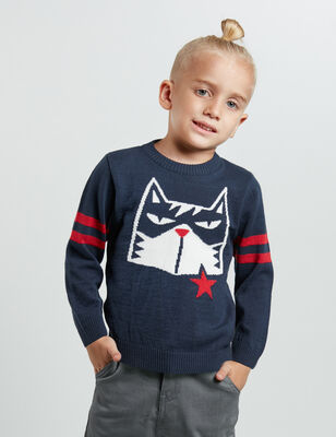 Cat Star Boy Knit Jumper - 1