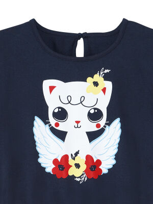 Cat Wings Girl Navy Blue Dress - 5