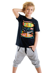 Catch Wave Erkek Çocuk T-shirt Kapri Şort Takım - Thumbnail
