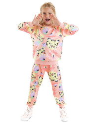 Cats&Flowers Girl Pink Tracksuit - 1