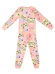 Cats&Flowers Girl Pink Tracksuit - 3