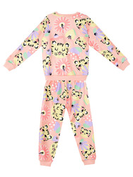 Cats&Flowers Girl Pink Tracksuit - Thumbnail