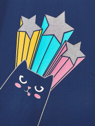 Cat&Stars Girl Navy Blue Dress - 5