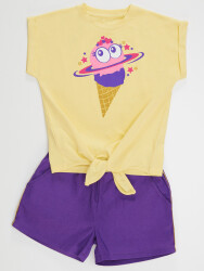 Ice Cream Girl Crop-top&Gabardine Shorts Set - 3