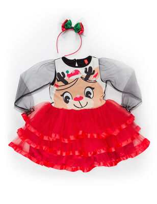 Christmas Deer Dress+Hair Band - 3