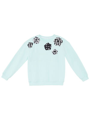 Çiçekler Kız Çocuk Mint Sweatshirt - 3