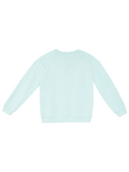 Çiçekler Kız Çocuk Mint Sweatshirt - 4