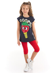 Çilekli Dondurma Kız Çocuk T-shirt Tayt Takım - Thumbnail