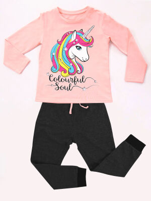 Colorful Unicorn Girl T-shirt&Pants Set - 3