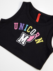 Colorful Unicorn Kız Çocuk T-shirt Etek Takım - 5