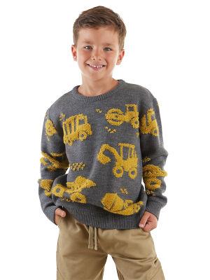 Construction Tools Boy Anthracite Knit Jumper - 1