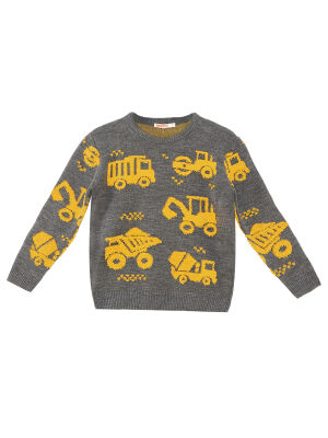 Construction Tools Boy Anthracite Knit Jumper - 3