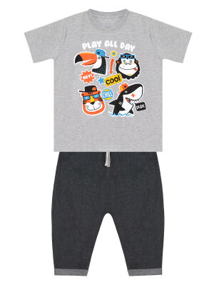 Cool Animals Boy T-shirt&Capri Pants Set - 3