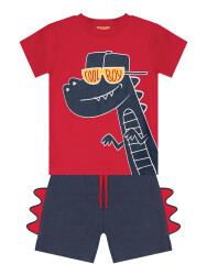 Cool Dino Erkek Çocuk Yazlık T-shirt Şort Takım - 3