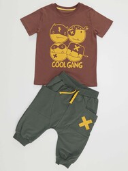Cool Gang Erkek Çocuk T-shirt Kapri Şort Takım - Thumbnail