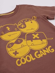 Cool Gang Erkek Çocuk T-shirt Kapri Şort Takım - Thumbnail