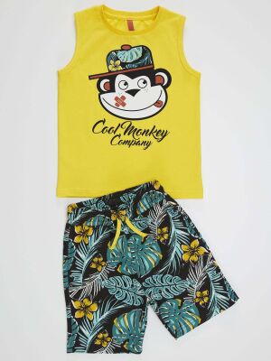 Cool Monkey Erkek Çocuk T-shirt Şort Takım - 3