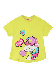 Cool Unicorn Kız Çocuk Yazlık T-shirt Lila Tayt Takım - 5