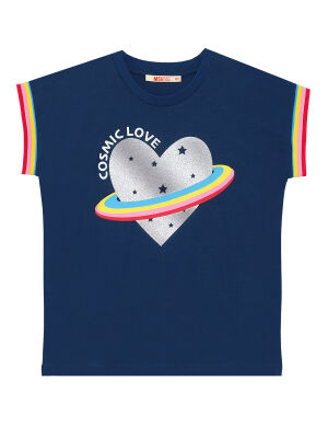 Cosmic Love Kız Çocuk Yazlık T-Shirt Tayt Takım - 5