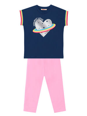 Cosmic Love Kız Çocuk T-Shirt Tayt Takım