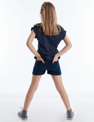 Cosmicat Girl Denim Shorts Set