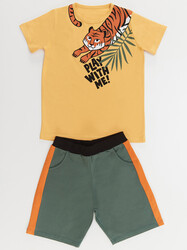 Croaching Tiger Boy T-shirt&Shorts Set - Thumbnail