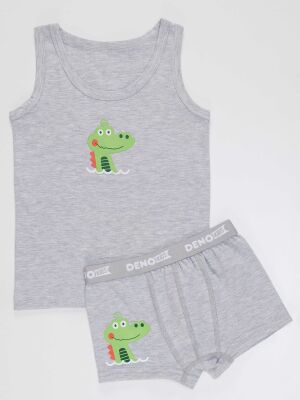 Croco Boys Grey Vest&Boxer Pack - 1