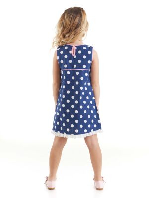 Cute Cat Girl Dotted Poplin Dress - 2