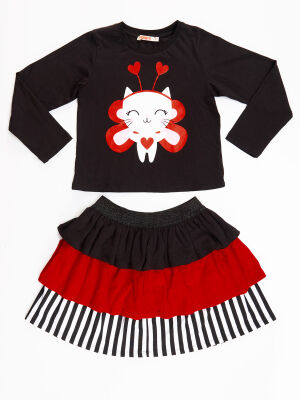 Cute Cat Girl T-shirt&Skirt Set - 3