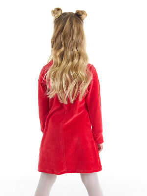 Cute Deer Girl Red Velvet Xmas Dress - 2