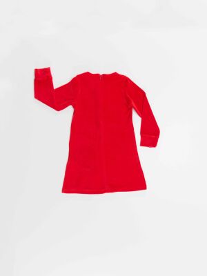 Cute Deer Girl Red Velvet Xmas Dress - 4