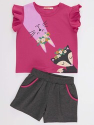 Cute Friends Girl Crop-top&Shorts Set - Thumbnail