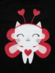 Cute Heart Kız Çocuk T-shirt Etek Takım - 5