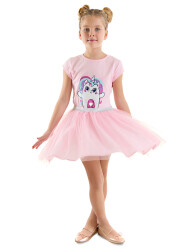 Cute Kitty Girl Pink Tulle Dress - 1