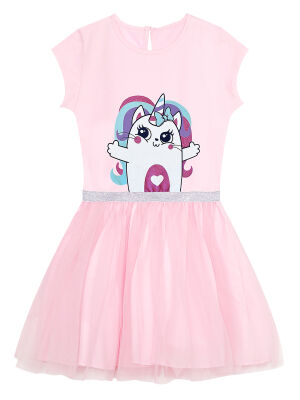 Cute Kitty Girl Pink Tulle Dress - 3