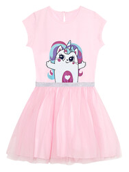 Cute Kitty Girl Pink Tulle Dress - Thumbnail