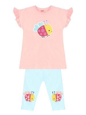 Cute Ladybug Girl T-shirt&Leggings Set