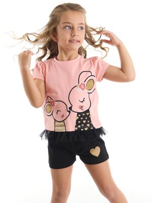 Cute Mice Girl Crop-top&Shorts Set - 1