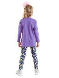 Cute Sloth Girl Lilac T-shirt and Leggings Set - 2