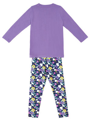 Cute Sloth Girl Lilac T-shirt and Leggings Set - 4