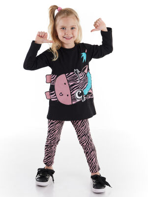 Cute Zebra Girl T-shirt&Leggings Set - 1