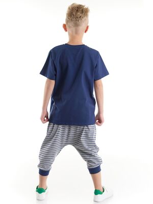 Dalga Sörfü Erkek Çocuk T-shirt Kapri Şort Takım