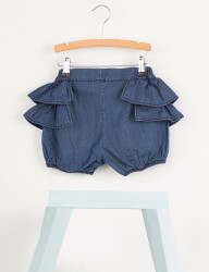 Dark-Wash Ruffled Girl Denim Shorts - 4